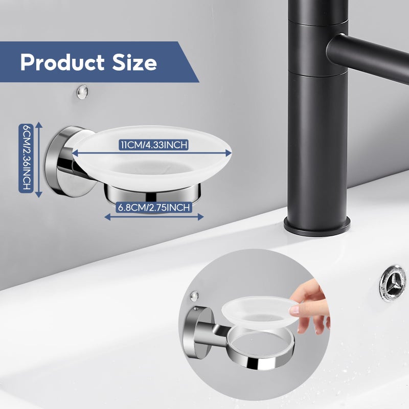 SWETON Wall Mounted Soap Holder Soap Rack for Bathroom &Kitchen Stainless Steel - Image 3